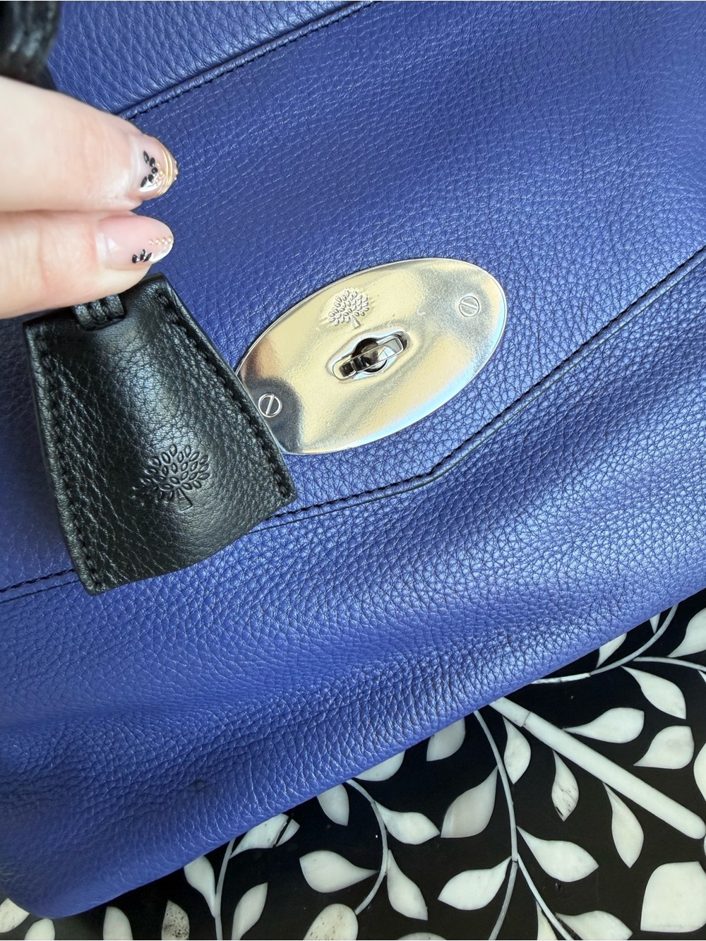 Mulberry 'Blenheim' Indigo (Blue Violet) Leather Satchel Bag | Rare Color - Picture 5 of 16